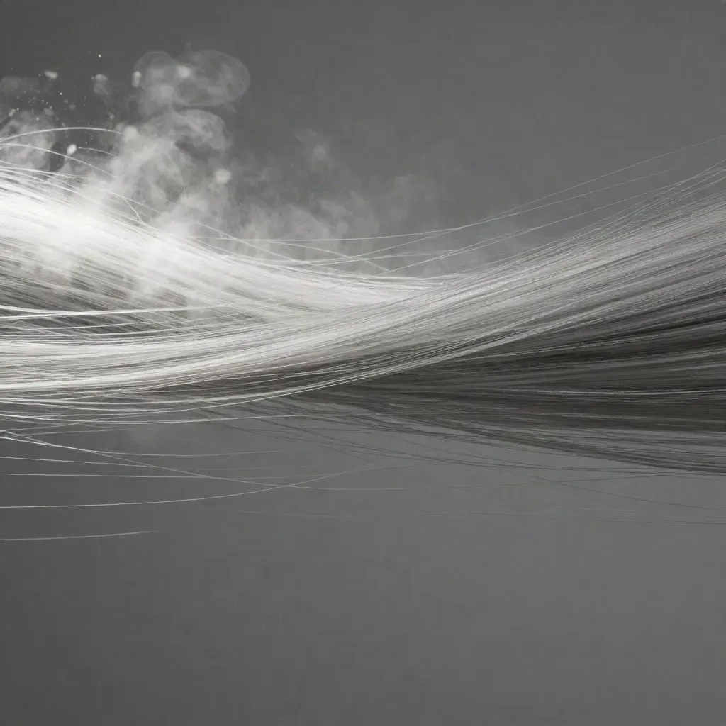 Silver-grey light filaments converge into a white bloom over dark graphite space.
